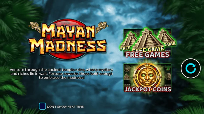 Mayan Madness - päävalikko mayateemalla